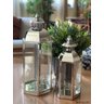 Kit Lanterna Decorativa Marroquina Prata Aço Inox 2 Peças - 1