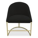 Ver imagem 3 de Kit 06 Cadeiras Poltrona de Jantar Bela Veludo Preto Base Metálica Industrial Dourado - Pallazio