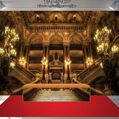 Kit Festa Painel Toalha Tapete em Lona Escadaria