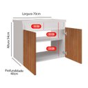 Ver imagem 3 de Armarinho Banheiro 2 Portas Perseu - Branco/ripado