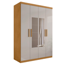 Ver imagem 4 de Roupeiro 4 Portas com Espelho Ameixa Naturalle Off White