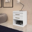 Ver imagem 1 de Mesa de Cabeceira 2 Gavetas 1 Nicho Plus Branco