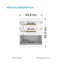 Ver imagem 3 de Mesa de Cabeceira 2 Gavetas 1 Nicho Plus Branco