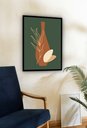Ver imagem 2 de Quadro Decorativo Abstrato Vaso Ramo Verde - 70x50cm:moldura Branca