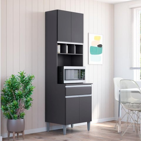 Armário de Cozinha 4 Portas Catanzaro Cinza
