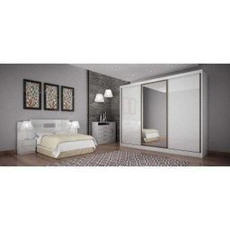 Guarda-roupa Casal com Espelho 3 Portas 6 Gavetas Spazzio - 3