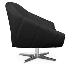 Poltrona Giratória Giovana Corino Preto Base Cromada - D’Rossi - 5