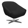 Poltrona Giratória Giovana Corino Preto Base Cromada - D’Rossi - 1