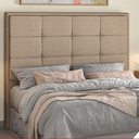 Ver imagem 1 de Cabeceira Cama Box Casal 1,40m Softquad Estofada Linho Bege Design Moderno Luxo Quarto Larbelle