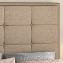 Ver imagem 5 de Cabeceira Cama Box Casal 1,40m Softquad Estofada Linho Bege Design Moderno Luxo Quarto Larbelle