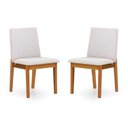 Ver imagem 2 de Kit 2 Cadeiras para Sala de Jantar Estofada Madeira Maciça Cecília Bege