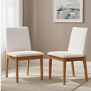 Ver imagem 1 de Kit 2 Cadeiras para Sala de Jantar Estofada Madeira Maciça Cecília Bege