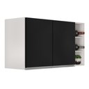 Ver imagem 1 de Armário de Cozinha Aéreo Califórnia 80cm e Nicho Garrafeiro 20cm Riad Branco/preto - Lumil Lumil Móv