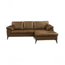 Ver imagem 1 de Sofá de Couro Asti 2 Lugares com Chaise Direita Marrom Bicolor - Mempra Design