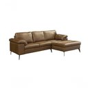 Ver imagem 2 de Sofá de Couro Asti 2 Lugares com Chaise Direita Marrom Bicolor - Mempra Design