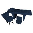 Ver imagem 1 de Kit Maca Estética Capitonê com Mocho e Escadinha 80 Cm Marinho Slk Decor Reta