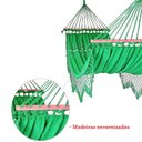 Ver imagem 2 de Rede de Dormir e Descanso Casal Verde Bandeira com Madeira