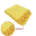 Ver imagem 3 de Manta para Sofá em Algodão Amarelo Ouro Gigante 2,40x1,80