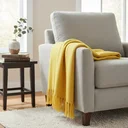 Ver imagem 1 de Manta para Sofá em Algodão Amarelo Ouro Gigante 2,40x1,80