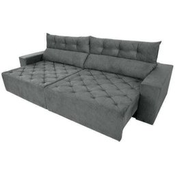 Sofá 5 Lugares Gigante Supremo 2,70m Retrátil e Reclinável Veludo Pena Grafite - 3