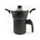 Ver imagem 1 de Panela Cuscuzeiro Tampa Vidro Baquelite Antitérmico Preto