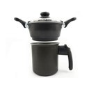 Ver imagem 2 de Panela Cuscuzeiro Tampa Vidro Baquelite Antitérmico Preto