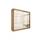 Ver imagem 1 de Guarda Roupa Titanium 2 Portas 6 Gavetas com Espelho sem Pés D' Doro Cinamomo/off White