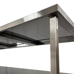 Mesa de Aço Inox Industrial 170x60x90 Cm com 2 Prateleiras Plano Liso Nortinox - 5