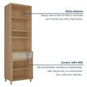 Ver imagem 5 de Paneleiro 3 Portas 1 Gaveta Torre Quente Nesher Condessa 100% MDF Cinza/Carvalho Greige
