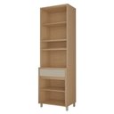 Ver imagem 4 de Paneleiro 3 Portas 1 Gaveta Torre Quente Nesher Condessa 100% MDF Cinza/Carvalho Greige