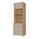 Ver imagem 1 de Paneleiro 3 Portas 1 Gaveta Torre Quente Nesher Condessa 100% MDF Cinza/Carvalho Greige