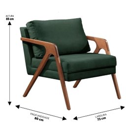 Poltrona Decorativa Madeira Maciça Luxo Italia Verde - Zahav Estofados - 2