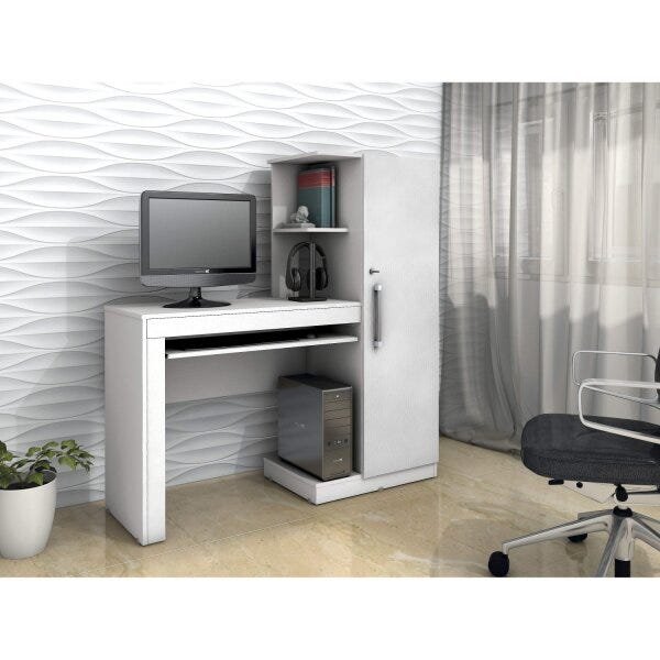 Mesa para Computador com Armário 1 Porta 1 Gaveta Office Valdemóveis