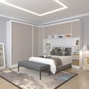 Ver imagem 1 de Quarto de Canto Casal com Guarda Roupas Cabeceira e Mesas de Cabeceira Alpes Luciane Móveis