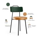 Ver imagem 4 de Kit 8 Cadeiras Cozinha Sala Jantar Barcelona L02 Facto Verde Musgo Couríssimo Whisky - Lyam Decor