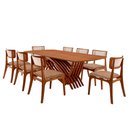 Ver imagem 2 de Conjunto Sala de Jantar Mesa Venus Tampo 220cm Laminado Barril e 8 Cadeiras Viena