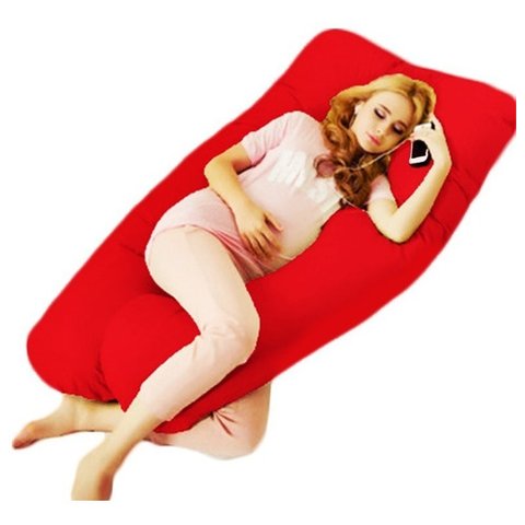 Almofada Extra Grande P/grávida Dormir De Lado Envio Rápido - Vermelho