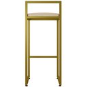 Ver mais imagens de Kit 04 Banquetas Altas Para Cozinha Sala De Jantar Hanna L02 Dourado Suede Bege - Lyam Decor