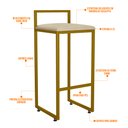 Ver imagem 4 de Kit 04 Banquetas Altas Para Cozinha Sala De Jantar Hanna L02 Dourado Suede Bege - Lyam Decor