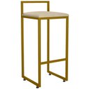 Ver imagem 3 de Kit 04 Banquetas Altas Para Cozinha Sala De Jantar Hanna L02 Dourado Suede Bege - Lyam Decor