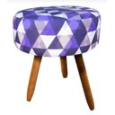 Ver imagem 1 de Puff Redondo Suede Estampado Triângulo Roxo