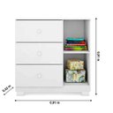 Ver imagem 2 de Cômoda para Quarto Infantil 1 Porta 3 Gavetas Dani Móveis Phoenix Branco Brilho