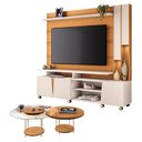 Ver imagem 1 de Estante Home Theater Virtus Cinamomo Off White com Kit Mesa de Centro Sky Cinamomo - Hb Móveis