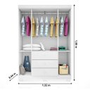 Ver imagem 2 de Guarda-roupa Infantil Dani 4 Portas e 3 Gavetas Branco Móveis Phoenix