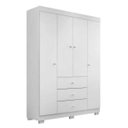 Ver imagem 1 de Guarda-roupa Infantil Dani 4 Portas e 3 Gavetas Branco Móveis Phoenix