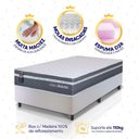 Ver imagem 4 de Conjunto Box Branco Cairo Cinza Molas Ensacadas Solteiro 96x203x64 - King House