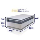 Ver imagem 3 de Conjunto Box Branco Cairo Cinza Molas Ensacadas Solteiro 96x203x64 - King House