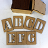 Molde Alfabeto Stencil Letras Numeros Feito De Madeira 100% MDF Vazado - 2