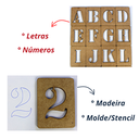 Ver imagem 4 de Molde Alfabeto Stencil Letras Numeros Feito De Madeira 100% MDF Vazado