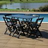 Conjunto Dobrável 120 X 70 com 6 Cadeiras Preto - M.b Móveis - 6